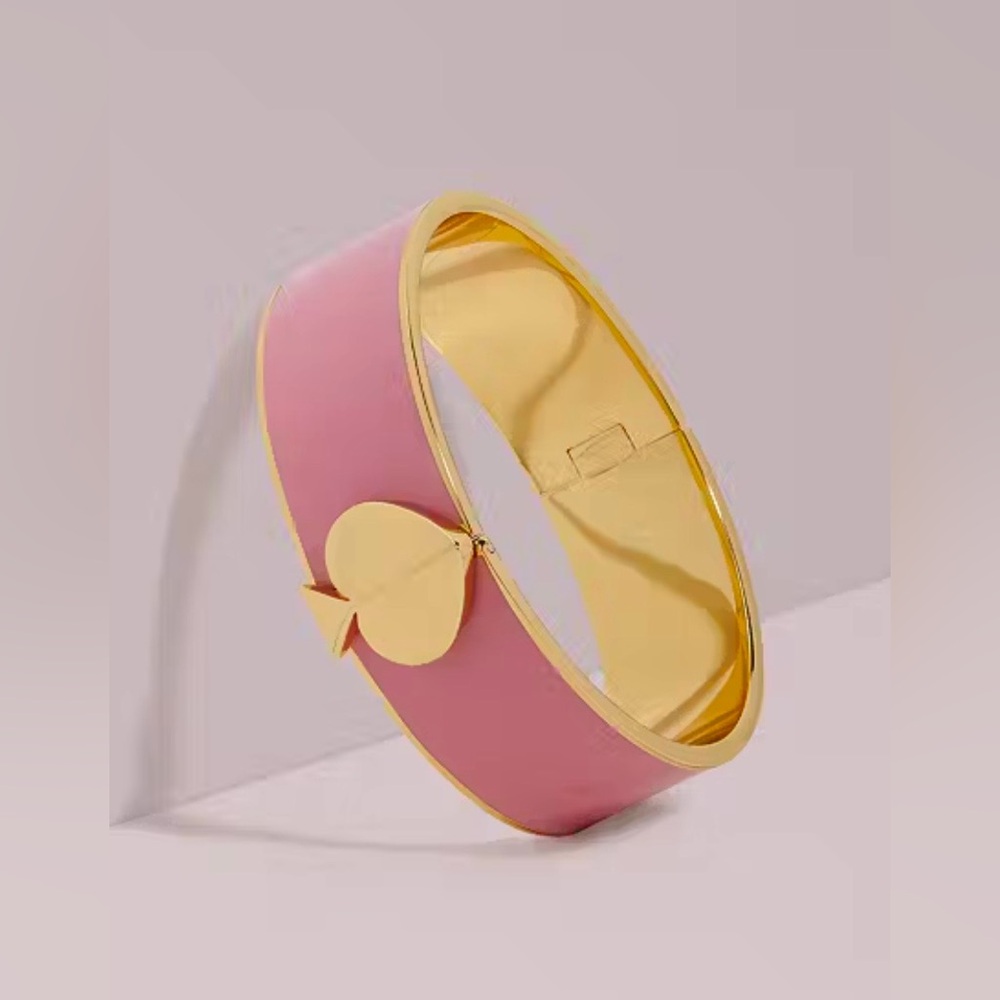 KATE SPADE Heritage Spade Pink Enamel Bangle NWT w/ Dust Bag